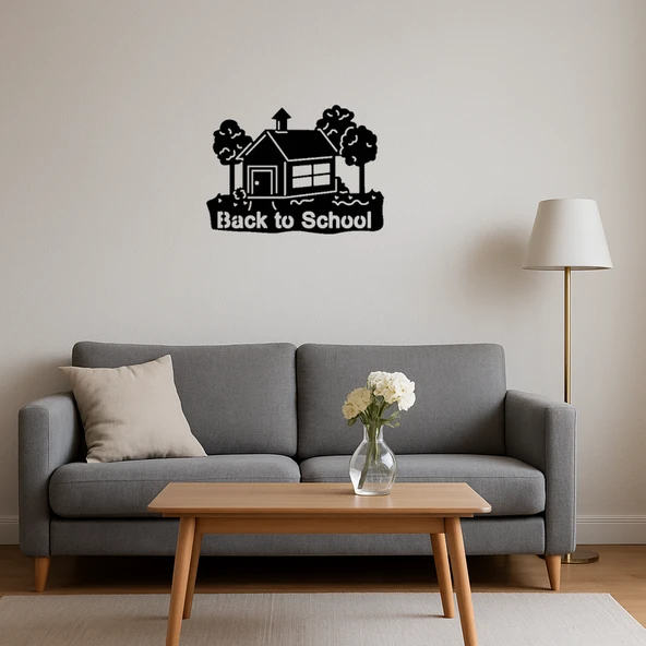 Okula Dönüş Binası Dekoratif Tablo - Resim 4