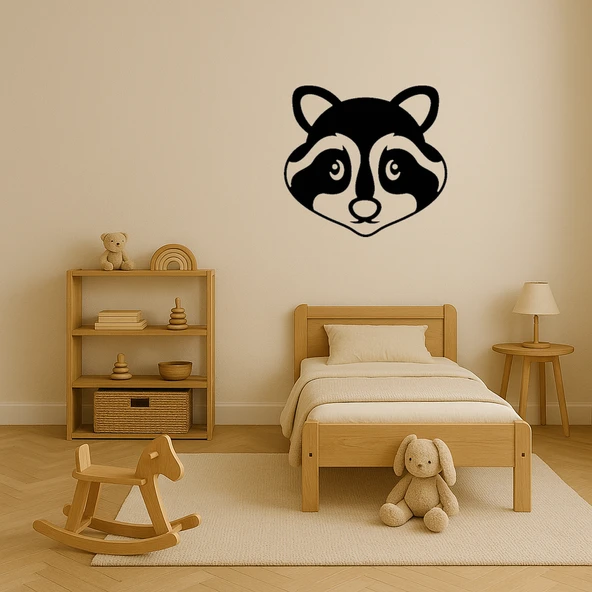 Sevimli Rakun Yüzü Dekoratif Duvar Tablosu - Resim 2