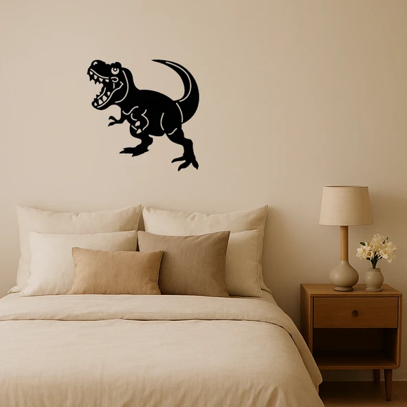 T-Rex Figürlü Dinozor Temalı İç Mekan Tablosu ürün görseli