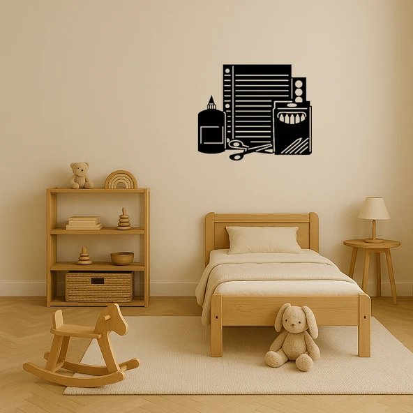 Renkli Kağıtlar ve Tutkal MDF Duvar Tablosu - Resim 3