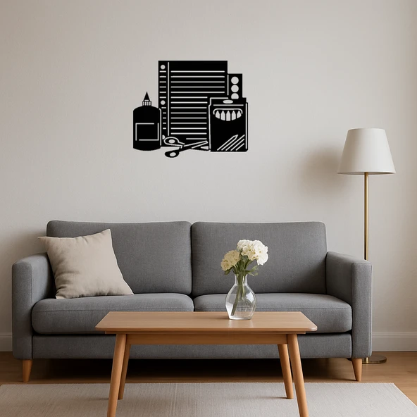 Renkli Kağıtlar ve Tutkal MDF Duvar Tablosu - Resim 4