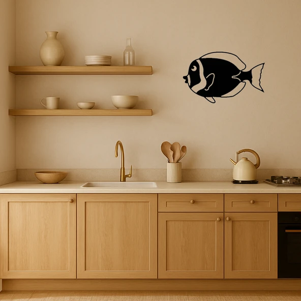 Tropikal Balık Temalı Renkli Dekoratif İç Mekan Tablosu - Resim 2