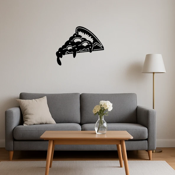 Eritilmiş Peynirli Pizza Dekoratif Tablo - Resim 4