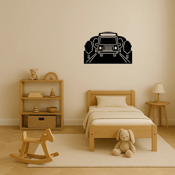 Yolda Otobüs Dekoratif Tablo - Resim 3