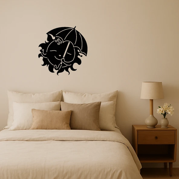 Şemsiye Altında Yaz Güneşi Dekoratif Tablo ürün görseli