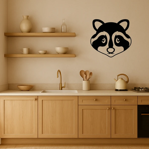 Sevimli Rakun Yüzü Dekoratif Duvar Tablosu - Resim 3