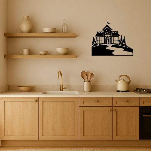 Geometrik Ev Yapı Dekoratif Tablo - Resim 2