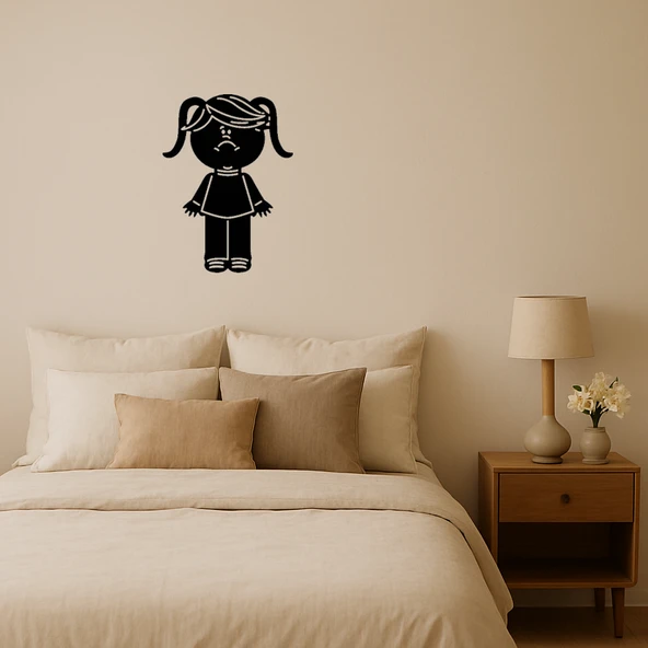 Üzeri Duygusal Kız Portresi Dekoratif Tablo ürün görseli