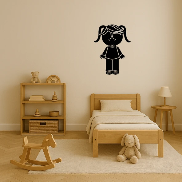 Üzeri Duygusal Kız Portresi Dekoratif Tablo - Resim 3