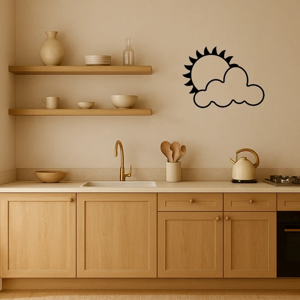 Bulutlarla Kaplı Güneş Dekoratif Tablo - Resim 2