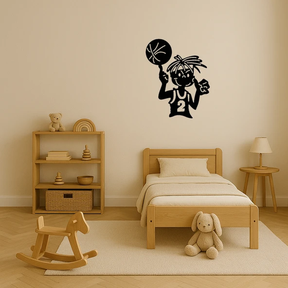 Parmakta Dönen Basketbol MDF Dekoratif Tablo - Resim 3