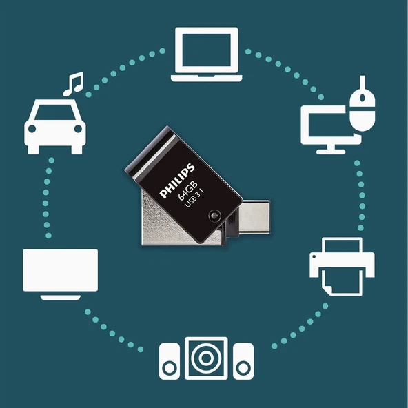 PHILIPS 64GB USB3.1 TYPE-C 100/150 MB/S FM64DC152B/00 - 2