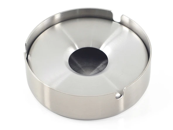 Omnisoft Skoçlu Büyük Boy Küllük Kül Tablası Kapaklı Yuvarlak Paslanmaz 10 Adet - 2