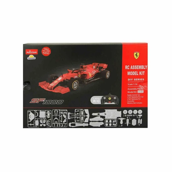 31961 Frrari SF1000 Uzaktan Kumandalı Model Araç Montaj Kiti 1:16 - Resim 4