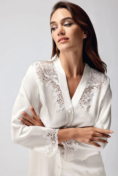 Freshness 9950-PT Saten Dantel Detaylı Pijama Takımı - Resim 2