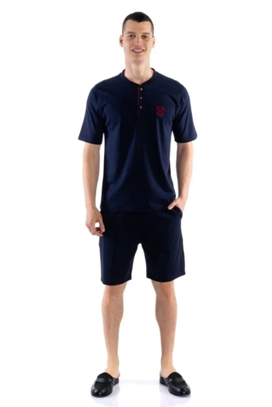 D'S Damat 02000 Kısa Kol 3'lü Erkek Pijama Takımı - Resim 3