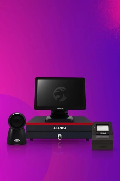 AFANDA BARKOD SET(DOKUNMATİK POS PC+PARAÇEKMECESİ+FİŞ YAZICI+BARKOD OKUYUCU) ürün görseli