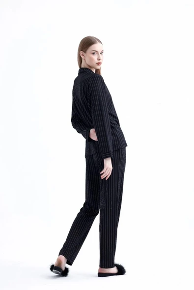 Espuar 775 Kadın Çizgili Penye Pijama Takımı - Resim 2