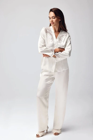 Freshness 9950-PT Saten Dantel Detaylı Pijama Takımı ürün görseli