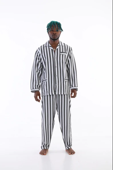 Kocabey 4007 Uzun Kol Çizgili Gaffur Erkek Pijama Takım - 2