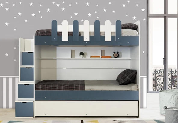 EVİMŞAH IRMAK 3 LÜ YAVRULU 90 190 BEYAZ A.GRİ RANZA - 5