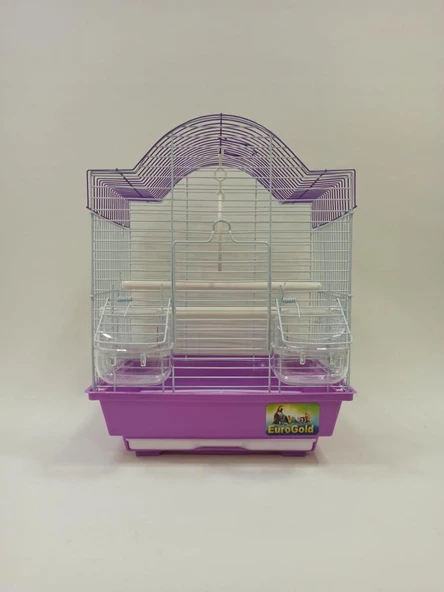 Eurogold 1103A Kuş Kafesi 30x23x39 cm Mor Renk Kanarya Muhabbet Kuşu için - 2