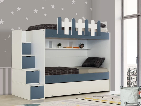 EVİMŞAH IRMAK 3 LÜ YAVRULU 90 190 BEYAZ A.GRİ RANZA