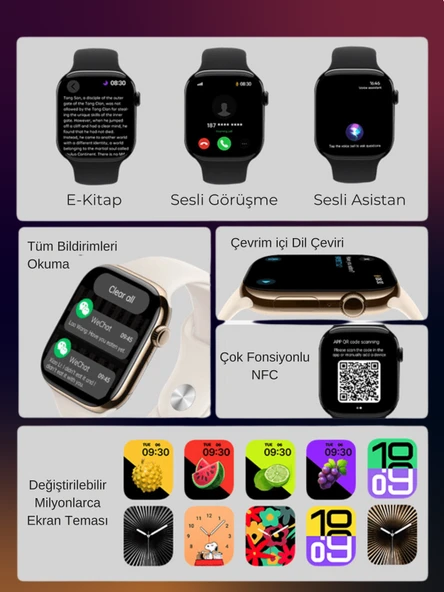 Watch HK11 PROMAX GOLD Akıllı Saat Sesli Görüşme Yapay Zeka Destekli iPhone Android Uyumlu 8-9-10 - 5