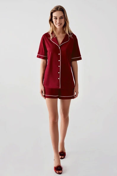 Freshness 324 Kadın 4'Lü Sabahlıklı Şorlu Pijama Takımı - 6