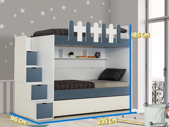 EVİMŞAH IRMAK 3 LÜ YAVRULU 90 190 BEYAZ A.GRİ RANZA - 2