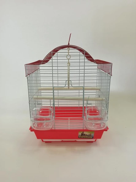 Eurogold 1103A Kuş Kafesi 30x23x39 cm Kırmızı Kanarya Muhabbet Kuşu için - 3