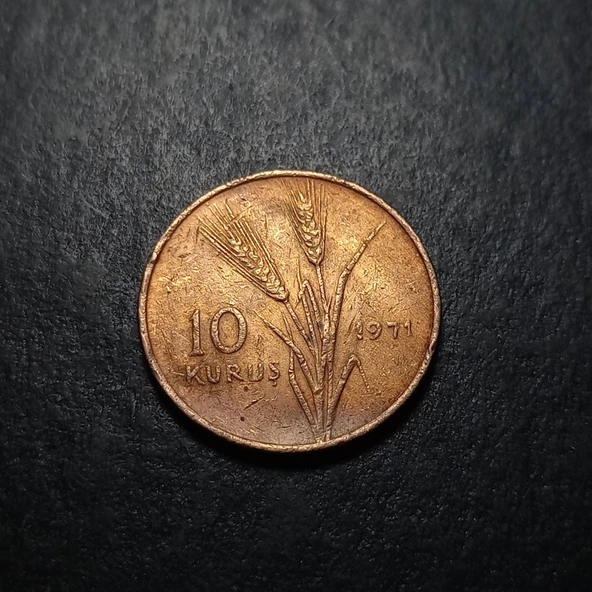 Escoines 39963687345dccb9a8 10Kuruş 1971 bronz çt Para - Resim 2
