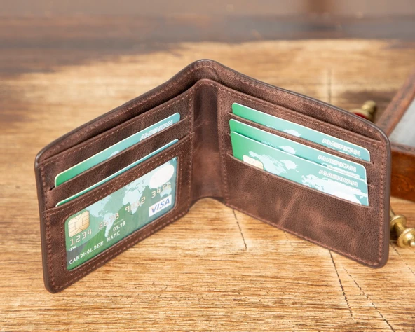 Pier Deri Erkek Cüzdan Acı Kahve - 4