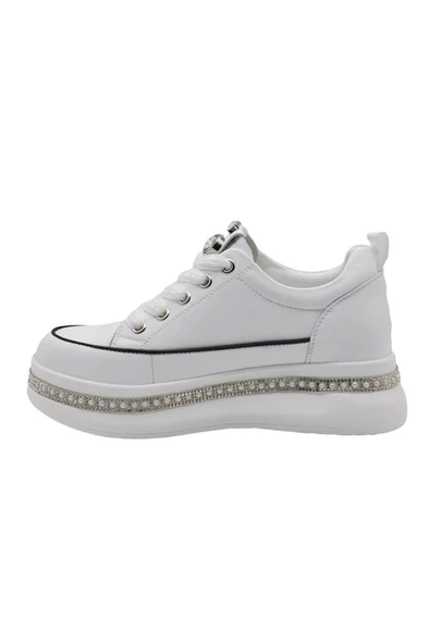 GUJA 25Y423-4 GİZLİ DOLGU TAŞ SARGILI KADIN SNEAKER AYAKKABI - Resim 4