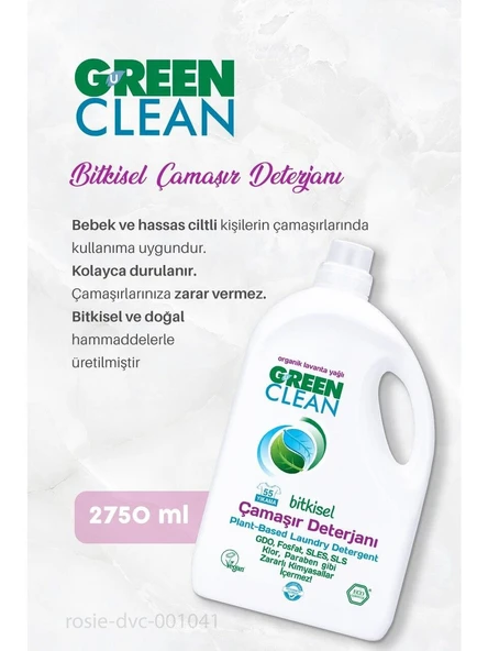 Green Clean Bitkisel Çamaşır Deterjanı 2750ml - Resim 2