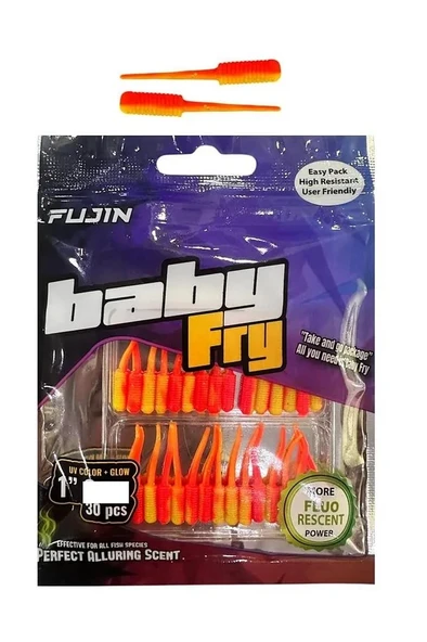 Fujin Baby Fry 2.7cm LRF Silikonu 30 Adet Fluorecent Yelorange ürün görseli