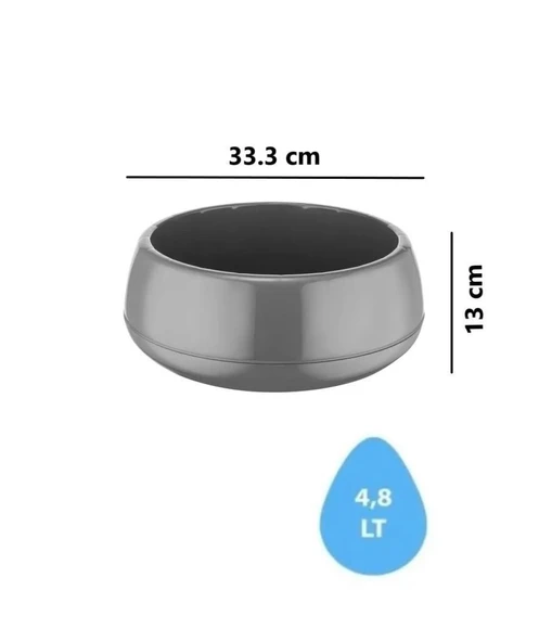 Omnipazar SO-EAS3 Elvan Arajman Sukulent Kaktüs Saksı 4.8 lt Antrasit 6 Adet - Resim 2