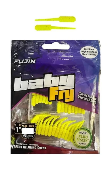 Fujin Baby Fry 2.7cm Lrf Silikonu 30 Adet Fluo Green - 1