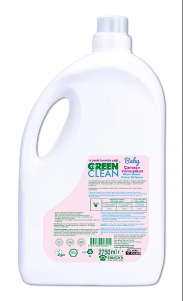 Green Clean Baby Bitkisel Çamaşır Yumuşatıcı 2750ml - Resim 2