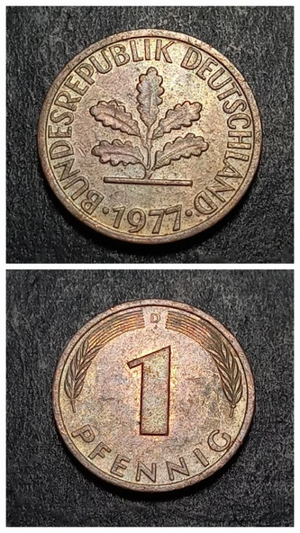 Escoines 3996368a90bfd5850f 1977 D Almanya 1 pfennıg çil para ürün görseli 1