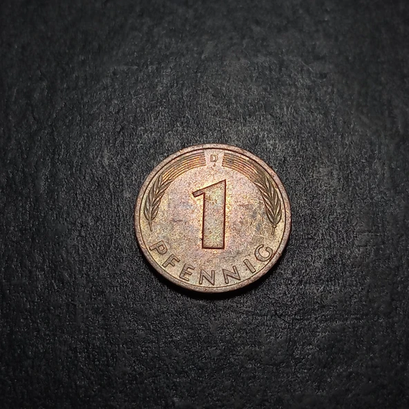 Escoines 3996368a90bfd5850f 1977 D Almanya 1 pfennıg çil para - Resim 2