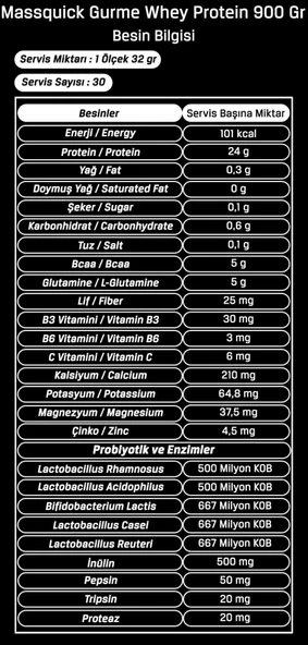 MassQuick Gurme Whey Protein Tozu 900 gr - 6