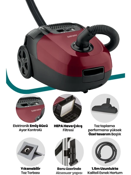 Goldmaster GM-7575 Zen Toz Torbalı 1400W Elektrikli Süpürge ürün görseli 1