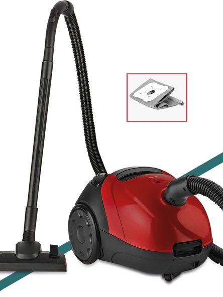 Goldmaster Micro Kırmızı 2,5 Litre Kapasiteli Yıkanabilir Toz Torbalı 5 Yıl Garantili Elektrikli Süpürge ürün görseli 1