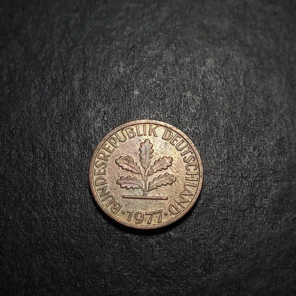 Escoines 3996368a90bfd5850f 1977 D Almanya 1 pfennıg çil para - Resim 5