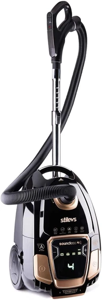 Stilevs Soundless Sessiz Yatık Süpürge - Siyah-Sarı - Resim 2