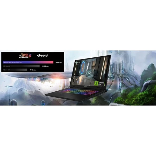 MSI CROSSHAIR A17 HX D8WGKG-012XTR R9 8940HX 32GB DDR5 RTX5070 8GB GDDR7 1TB NMVE 17 " 240HZ(QHD) FDOS - Resim 3