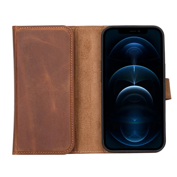 Apple iPhone 13 Pro Uyumlu Deri Cüzdanlı Kılıf Santa G19 Taba - Resim 5