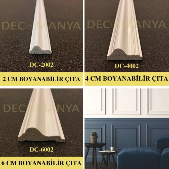 Decomanya Boyanabilir Duvar Çıtası 2 cm - 4 cm - 6 cm