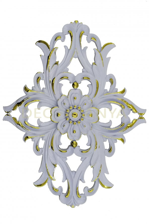 Decomanya Saray Tavan Beyaz Altın Motif 28,5*37,5 cm